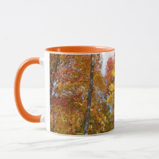 Orange- und Gelbfallbäume Herbstfotografie Tasse (Links)