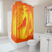 Orange und Gelbwolf Duschvorhang (Beispiel)