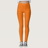 Orange und Gold Custom Sporty Athletic Strip Leggings (Vorderseite)