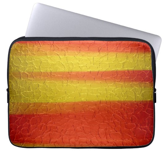 Orange und Gold Edelstahl Laptopschutzhülle (Vorderseite)