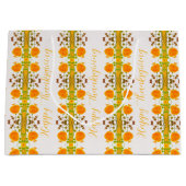 Orange und Gold glückliches Erntedankfest Große Geschenktüte (Vorderseite)