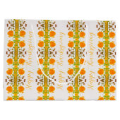 Orange und Gold glückliches Erntedankfest Große Geschenktüte (Rückseite)