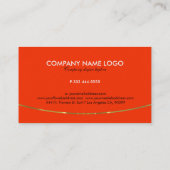 Orange und Gold Modernes geometrisches Design Visitenkarte (Rückseite)