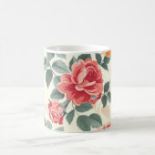 Orange und Gold Rose Floral Kaffeetasse (Mittel)