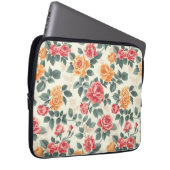 Orange und Gold Rose Floral Laptopschutzhülle (Vorne Rechts)