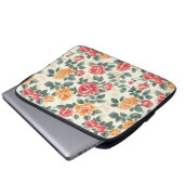 Orange und Gold Rose Floral Laptopschutzhülle (Vorne Knopf)
