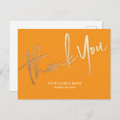 Orange und Gold Vielen Dank Elegant Universell Postkarte (Vorne/Hinten)