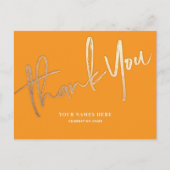 Orange und Gold Vielen Dank Elegant Universell Postkarte (Vorderseite)