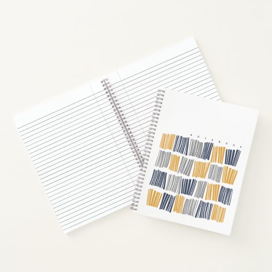 Orange und Grau Abstrakte Lines Notebook Notizblock (Innenseite)
