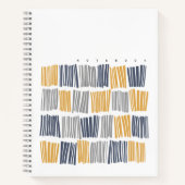 Orange und Grau Abstrakte Lines Notebook Notizblock (Vorderseite)