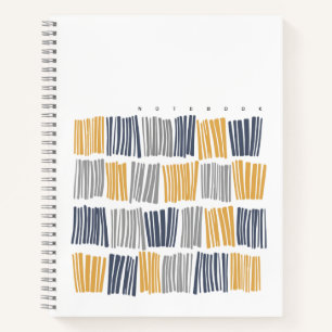 Orange und Grau Abstrakte Lines Notebook Notizblock