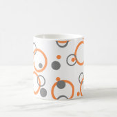 Orange und Grau Farbige Ringe Tasse (Mittel)