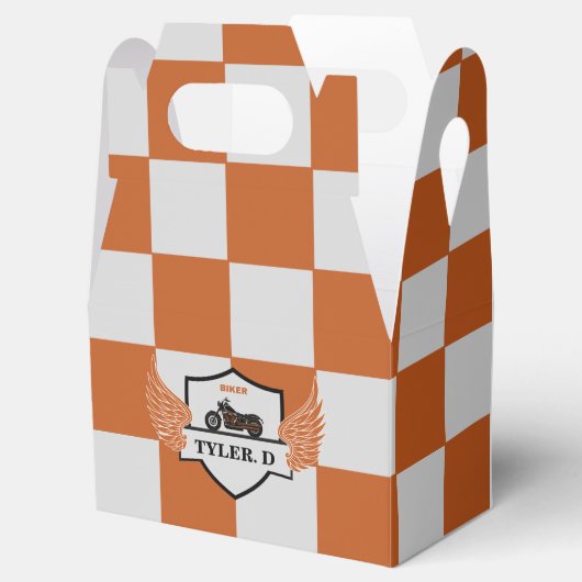 Orange und grau geschenkschachtel (Geöffnet)