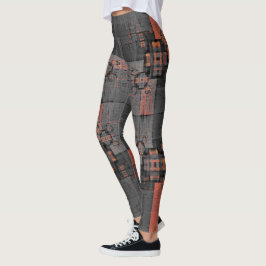 Orange und Grau Leggings