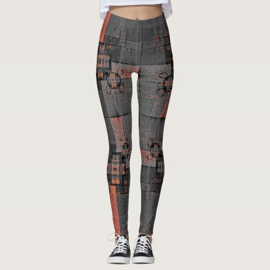 Orange und Grau Leggings (Vorderseite)