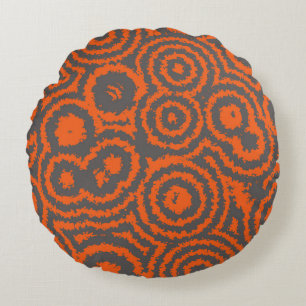 orange und graue Abstraktion Rundes Kissen