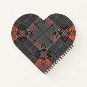 Orange und Gray Crossroads Heart Shaped Notebook Notizblock (Rückseite)