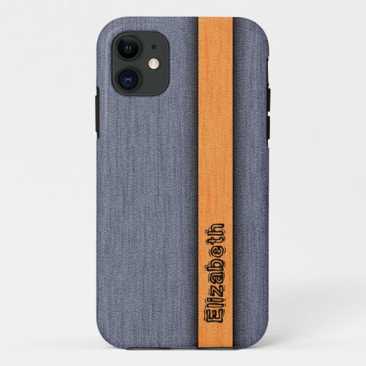 Orange und Gray Fabulous Holzkörner Case-Mate iPhone Hülle (Rückseite)