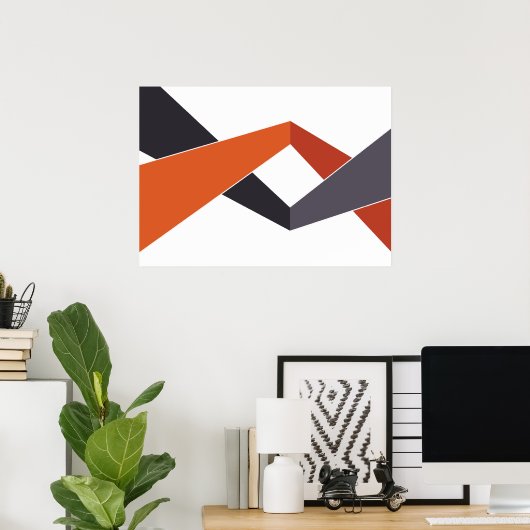 Orange und Gray Geometric Poster (Heimbüro)