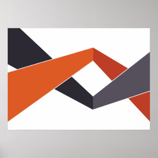 Orange und Gray Geometric Poster