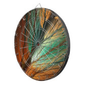 Orange und Gree Abstact Feather Fraktal Dart Board Dartscheibe (Vorderseite rechts)