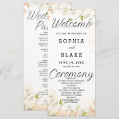 Orange und Green Blätter White Wedding Program (Vorne/Hinten)
