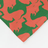 Orange und Green Dinosaurier Weihnachtsfläschchen Fleecedecke (Ecke)