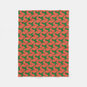 Orange und Green Dinosaurier Weihnachtsfläschchen Fleecedecke (Vorderseite)