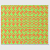 Orange und Green Double Arrow Wave Muster Geschenkpapier (Flach)