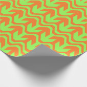Orange und Green Double Arrow Wave Muster Geschenkpapier (Ecke)
