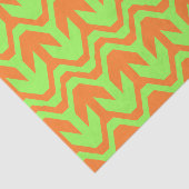 Orange und Green Double Arrow Wave Muster Seidenpapier (Ausschnitt)