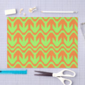 Orange und Green Double Arrow Wave Muster Seidenpapier (Handwerk)
