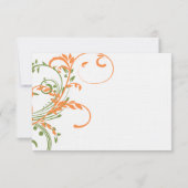Orange und Green Double Floral Wedding RSVP (Rückseite)