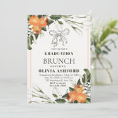 Orange und Green Elegante Brunch Abschluss Einladung (Stehend Vorderseite)