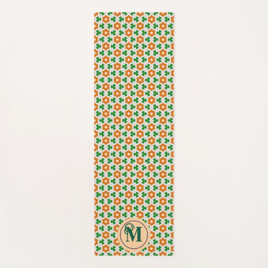 Orange und Green Geometric Custom Irish Yogamatte (Vorderseite)