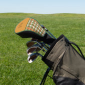 Orange und Green Gingham Golf Headcover (In SItu)
