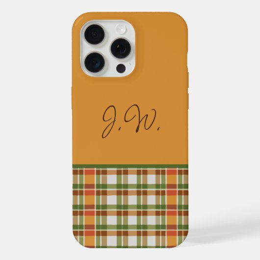 Orange und Green Gingham iPhone Hülle (Rückseite)