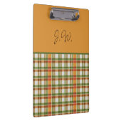 Orange und Green Gingham Klemmbrett (Rechts)