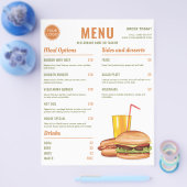 Orange und Green Hamburger Hotdog-Menüpreise Flyer (Einzeln)