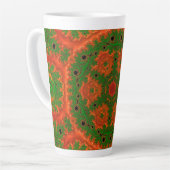 Orange und Green Kaleidoscope Latte Tasse (Linke Ecke)