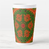Orange und Green Kaleidoscope Latte Tasse (Vorderseite)