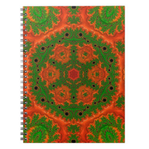 Orange und Green Kaleidoscope SpiralNotebook Notizblock