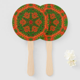Orange und Green Kaleidoskop Set der Fans Fächer