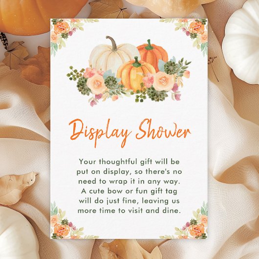 Orange und Green Pumpkins Baby Display Dusche Begleitkarte