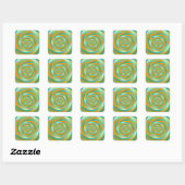 Orange und Green Spiral Rose Aufkleber (Blatt)