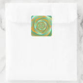 Orange und Green Spiral Rose Aufkleber (Tasche)