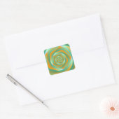 Orange und Green Spiral Rose Aufkleber (Umschlag)