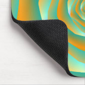 Orange und Green Spiral Rose Mousepad (Ecke)