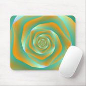 Orange und Green Spiral Rose Mousepad (Mit Mouse)