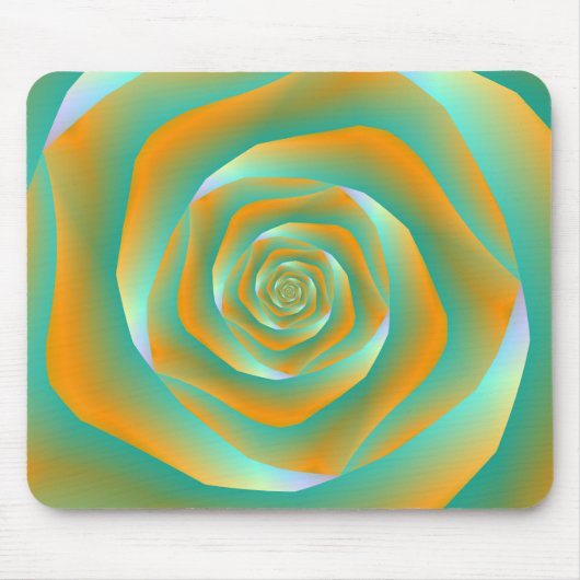 Orange und Green Spiral Rose Mousepad (Vorne)